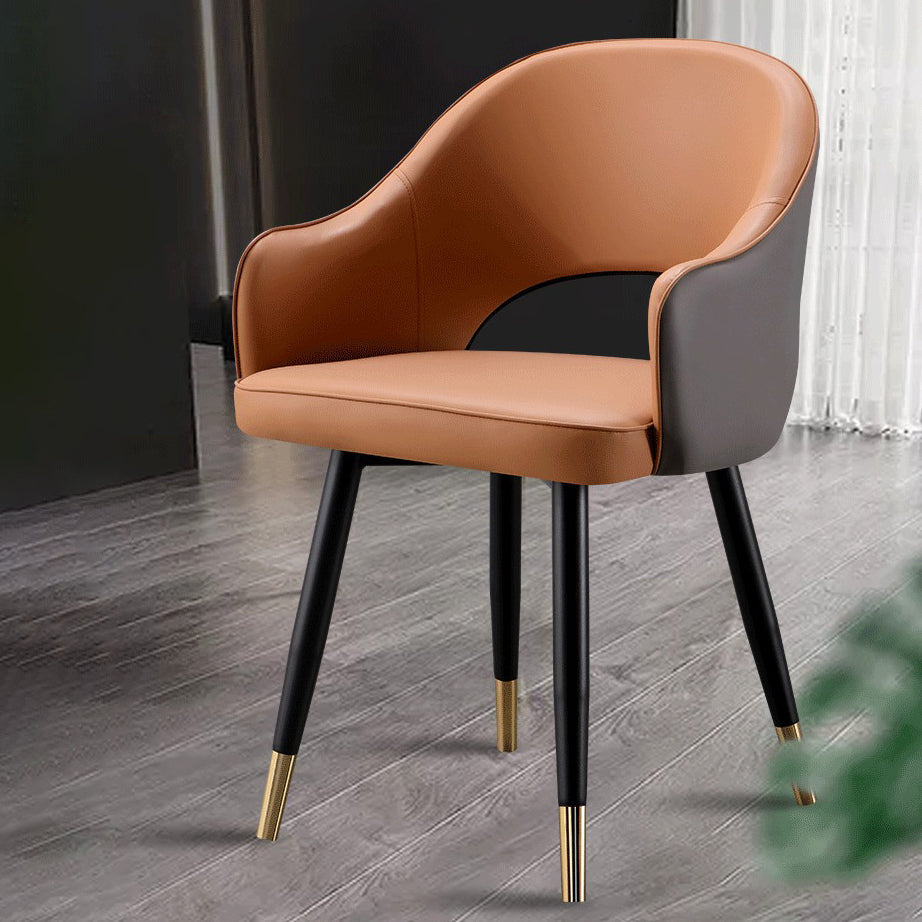 Glam Metal Dining Room Armchairs Open Back Dining Side Chair for Home Use Clearhalo ' kitchen&dining_furn' 'Dining Chairs' 'Dining Tables & Seating' 'dining_chair' 'furn' 'furn_dining_chair' 'Furniture' 'furniture_dining_chair' 'Kitchen & Dining Furniture' 'kitchen' 3859486