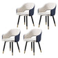 Glam Metal Dining Room Armchairs Open Back Dining Side Chair for Home Use White-Blue 4 Piece Set Clearhalo ' kitchen&dining_furn' 'Dining Chairs' 'Dining Tables & Seating' 'dining_chair' 'furn' 'furn_dining_chair' 'Furniture' 'furniture_dining_chair' 'Kitchen & Dining Furniture' 'kitchen' 3859503