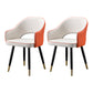 Glam Metal Dining Room Armchairs Open Back Dining Side Chair for Home Use White-Saffron 2 Piece Set Clearhalo ' kitchen&dining_furn' 'Dining Chairs' 'Dining Tables & Seating' 'dining_chair' 'furn' 'furn_dining_chair' 'Furniture' 'furniture_dining_chair' 'Kitchen & Dining Furniture' 'kitchen' 3859505