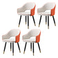 Glam Metal Dining Room Armchairs Open Back Dining Side Chair for Home Use White-Saffron 4 Piece Set Clearhalo ' kitchen&dining_furn' 'Dining Chairs' 'Dining Tables & Seating' 'dining_chair' 'furn' 'furn_dining_chair' 'Furniture' 'furniture_dining_chair' 'Kitchen & Dining Furniture' 'kitchen' 3859506