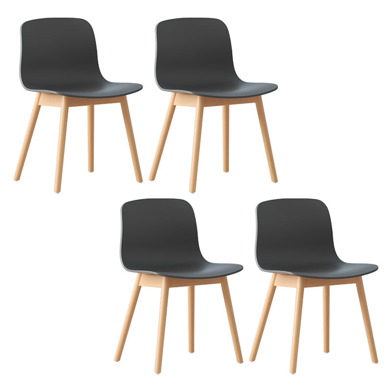 Wood Scandinavian Coffee Shop Chair Parsons Matte Finish Dining Chair (Set of 4) Grey Natural Wood Clearhalo ' kitchen&dining_furn' 'Dining Chairs' 'Dining Tables & Seating' 'dining_chair' 'furn' 'furn_dining_chair' 'Furniture' 'furniture_dining_chair' 'Kitchen & Dining Furniture' 'kitchen' 3859513