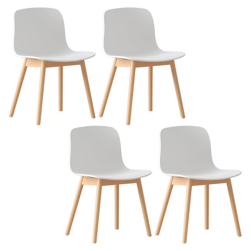 Wood Scandinavian Coffee Shop Chair Parsons Matte Finish Dining Chair (Set of 4) White Natural Wood Clearhalo ' kitchen&dining_furn' 'Dining Chairs' 'Dining Tables & Seating' 'dining_chair' 'furn' 'furn_dining_chair' 'Furniture' 'furniture_dining_chair' 'Kitchen & Dining Furniture' 'kitchen' 3859516