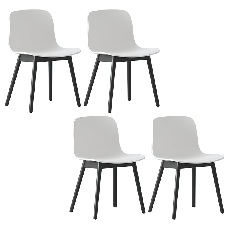Wood Scandinavian Coffee Shop Chair Parsons Matte Finish Dining Chair (Set of 4) White Black Clearhalo ' kitchen&dining_furn' 'Dining Chairs' 'Dining Tables & Seating' 'dining_chair' 'furn' 'furn_dining_chair' 'Furniture' 'furniture_dining_chair' 'Kitchen & Dining Furniture' 'kitchen' 3859518