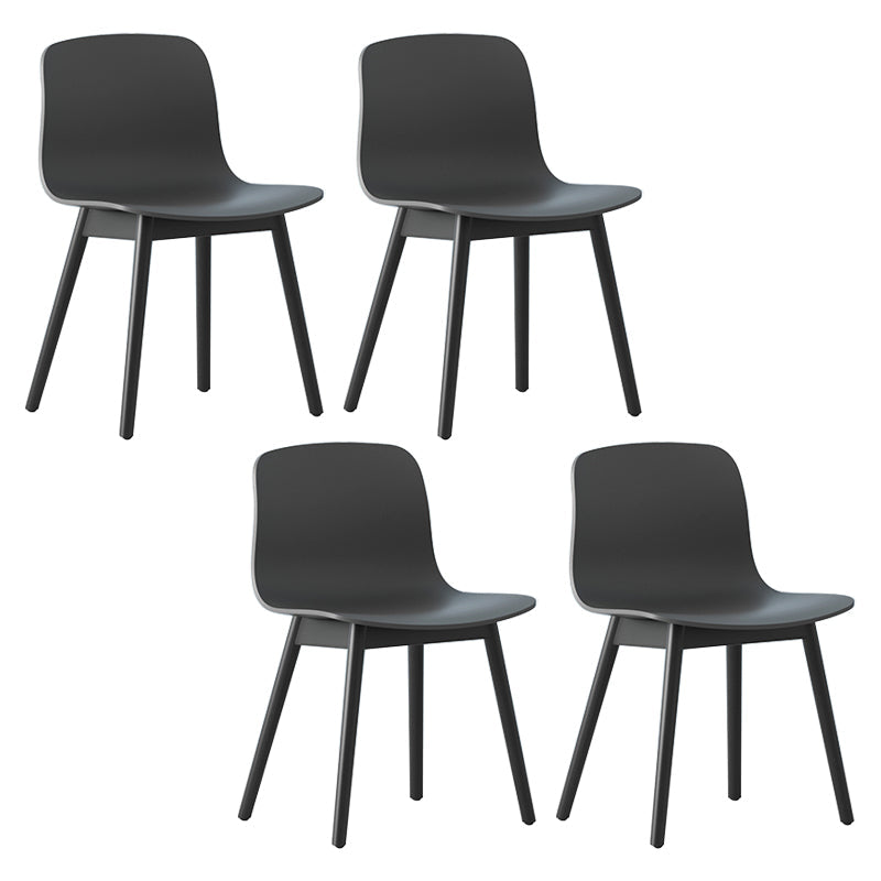 Wood Scandinavian Coffee Shop Chair Parsons Matte Finish Dining Chair (Set of 4) Grey Black Clearhalo ' kitchen&dining_furn' 'Dining Chairs' 'Dining Tables & Seating' 'dining_chair' 'furn' 'furn_dining_chair' 'Furniture' 'furniture_dining_chair' 'Kitchen & Dining Furniture' 'kitchen' 3859522