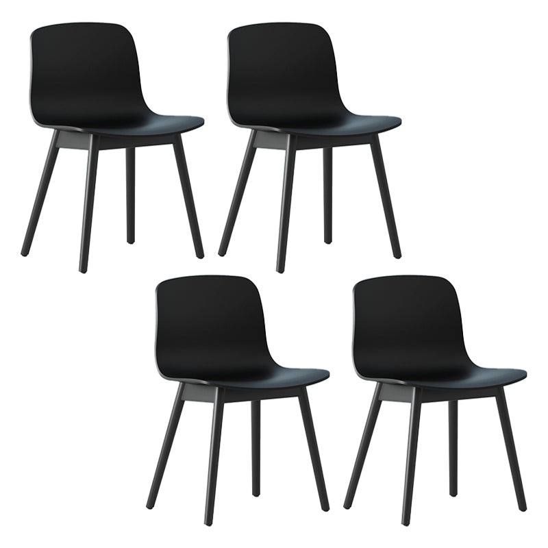 Wood Scandinavian Coffee Shop Chair Parsons Matte Finish Dining Chair (Set of 4) Black Black Clearhalo ' kitchen&dining_furn' 'Dining Chairs' 'Dining Tables & Seating' 'dining_chair' 'furn' 'furn_dining_chair' 'Furniture' 'furniture_dining_chair' 'Kitchen & Dining Furniture' 'kitchen' 3859524