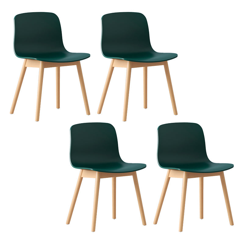 Wood Scandinavian Coffee Shop Chair Parsons Matte Finish Dining Chair (Set of 4) Navy Natural Wood Clearhalo ' kitchen&dining_furn' 'Dining Chairs' 'Dining Tables & Seating' 'dining_chair' 'furn' 'furn_dining_chair' 'Furniture' 'furniture_dining_chair' 'Kitchen & Dining Furniture' 'kitchen' 3859527