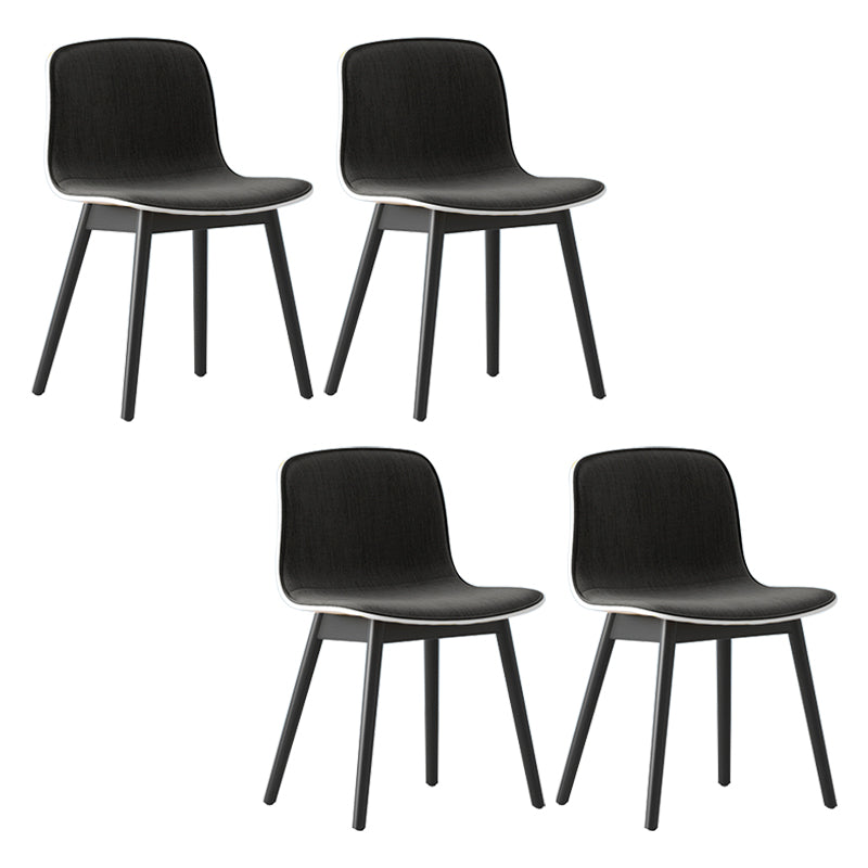 Wood Scandinavian Coffee Shop Chair Parsons Matte Finish Dining Chair (Set of 4) Dark Gray Black Clearhalo ' kitchen&dining_furn' 'Dining Chairs' 'Dining Tables & Seating' 'dining_chair' 'furn' 'furn_dining_chair' 'Furniture' 'furniture_dining_chair' 'Kitchen & Dining Furniture' 'kitchen' 3859531