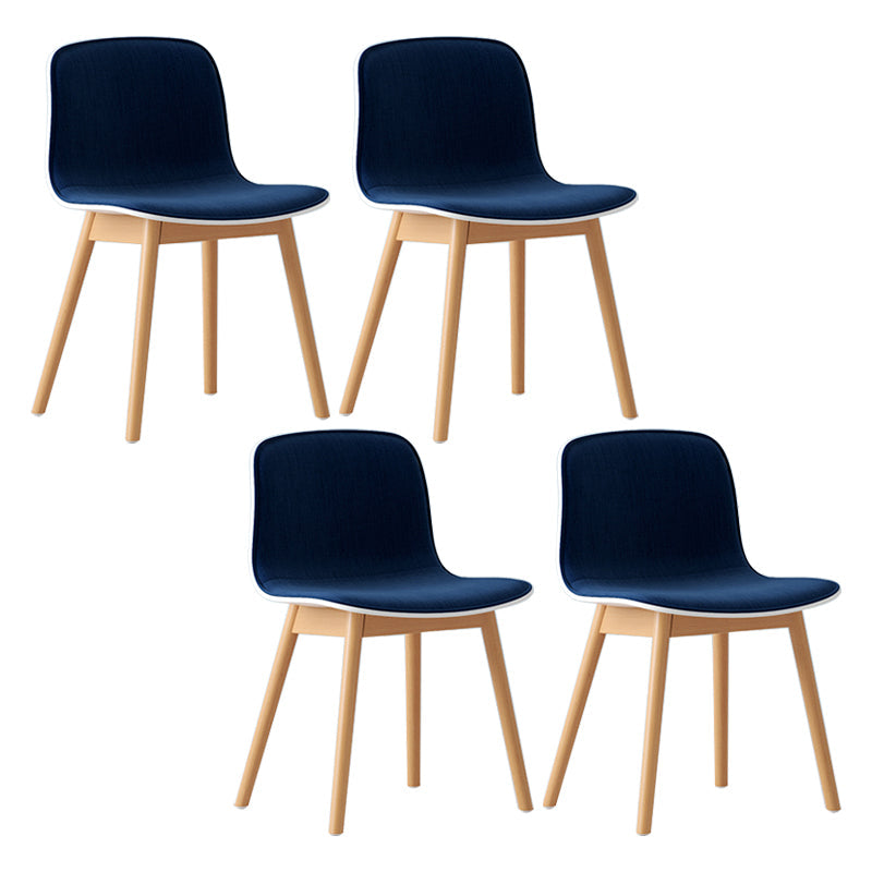 Wood Scandinavian Coffee Shop Chair Parsons Matte Finish Dining Chair (Set of 4) Blue Natural Wood Clearhalo ' kitchen&dining_furn' 'Dining Chairs' 'Dining Tables & Seating' 'dining_chair' 'furn' 'furn_dining_chair' 'Furniture' 'furniture_dining_chair' 'Kitchen & Dining Furniture' 'kitchen' 3859534