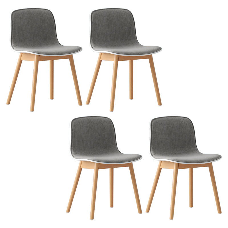 Wood Scandinavian Coffee Shop Chair Parsons Matte Finish Dining Chair (Set of 4) Light Gray Natural Wood Clearhalo ' kitchen&dining_furn' 'Dining Chairs' 'Dining Tables & Seating' 'dining_chair' 'furn' 'furn_dining_chair' 'Furniture' 'furniture_dining_chair' 'Kitchen & Dining Furniture' 'kitchen' 3859536