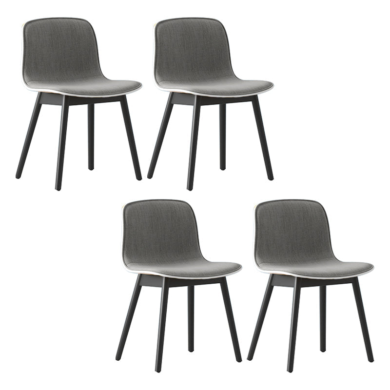 Wood Scandinavian Coffee Shop Chair Parsons Matte Finish Dining Chair (Set of 4) Light Gray Black Clearhalo ' kitchen&dining_furn' 'Dining Chairs' 'Dining Tables & Seating' 'dining_chair' 'furn' 'furn_dining_chair' 'Furniture' 'furniture_dining_chair' 'Kitchen & Dining Furniture' 'kitchen' 3859539