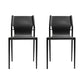 Contemporary Leather Dining Side Chair Matte Finish Solid Back Dining Chair (Set of 2) Dark Gray Clearhalo ' kitchen&dining_furn' 'Dining Chairs' 'Dining Tables & Seating' 'dining_chair' 'furn' 'furn_dining_chair' 'Furniture' 'furniture_dining_chair' 'Kitchen & Dining Furniture' 'kitchen' 3859542