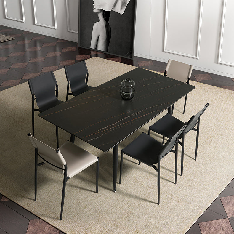 Contemporary Leather Dining Side Chair Matte Finish Solid Back Dining Chair (Set of 2) Clearhalo ' kitchen&dining_furn' 'Dining Chairs' 'Dining Tables & Seating' 'dining_chair' 'furn' 'furn_dining_chair' 'Furniture' 'furniture_dining_chair' 'Kitchen & Dining Furniture' 'kitchen' 3859546