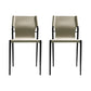 Contemporary Leather Dining Side Chair Matte Finish Solid Back Dining Chair (Set of 2) Grey Clearhalo ' kitchen&dining_furn' 'Dining Chairs' 'Dining Tables & Seating' 'dining_chair' 'furn' 'furn_dining_chair' 'Furniture' 'furniture_dining_chair' 'Kitchen & Dining Furniture' 'kitchen' 3859549