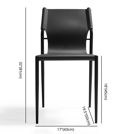 Contemporary Leather Dining Side Chair Matte Finish Solid Back Dining Chair (Set of 2) Clearhalo ' kitchen&dining_furn' 'Dining Chairs' 'Dining Tables & Seating' 'dining_chair' 'furn' 'furn_dining_chair' 'Furniture' 'furniture_dining_chair' 'Kitchen & Dining Furniture' 'kitchen' 3859555