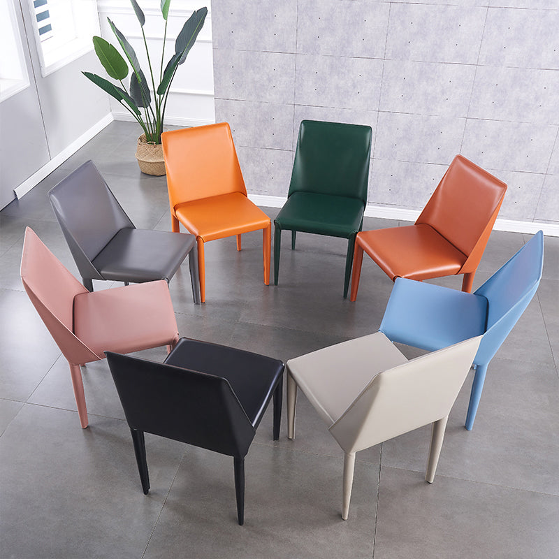 Designer Style Leather Restaurant Chair Matte Finish Parsons Dining Chair (Set of 2) Clearhalo ' kitchen&dining_furn' 'Dining Chairs' 'Dining Tables & Seating' 'dining_chair' 'furn' 'furn_dining_chair' 'Furniture' 'furniture_dining_chair' 'Kitchen & Dining Furniture' 'kitchen' 3859557