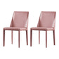 Designer Style Leather Restaurant Chair Matte Finish Parsons Dining Chair (Set of 2) Pink Clearhalo ' kitchen&dining_furn' 'Dining Chairs' 'Dining Tables & Seating' 'dining_chair' 'furn' 'furn_dining_chair' 'Furniture' 'furniture_dining_chair' 'Kitchen & Dining Furniture' 'kitchen' 3859558