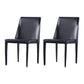 Designer Style Leather Restaurant Chair Matte Finish Parsons Dining Chair (Set of 2) Black Clearhalo ' kitchen&dining_furn' 'Dining Chairs' 'Dining Tables & Seating' 'dining_chair' 'furn' 'furn_dining_chair' 'Furniture' 'furniture_dining_chair' 'Kitchen & Dining Furniture' 'kitchen' 3859563