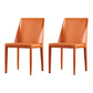 Designer Style Leather Restaurant Chair Matte Finish Parsons Dining Chair (Set of 2) Orange Clearhalo ' kitchen&dining_furn' 'Dining Chairs' 'Dining Tables & Seating' 'dining_chair' 'furn' 'furn_dining_chair' 'Furniture' 'furniture_dining_chair' 'Kitchen & Dining Furniture' 'kitchen' 3859567