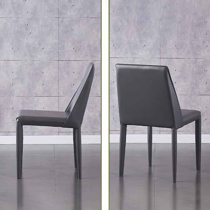 Designer Style Leather Restaurant Chair Matte Finish Parsons Dining Chair (Set of 2) Clearhalo ' kitchen&dining_furn' 'Dining Chairs' 'Dining Tables & Seating' 'dining_chair' 'furn' 'furn_dining_chair' 'Furniture' 'furniture_dining_chair' 'Kitchen & Dining Furniture' 'kitchen' 3859572