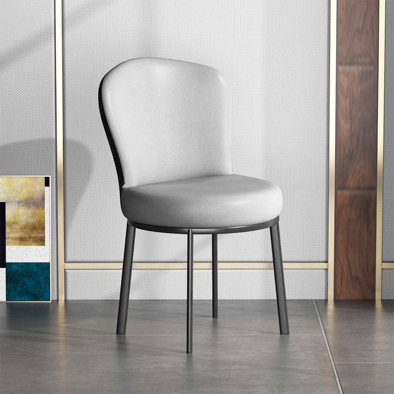 Contemporary Style Upholstered Side Chairs Solid Back Armless Chair for Home Use Grey 1 Piece Black Clearhalo ' kitchen&dining_furn' 'Dining Chairs' 'Dining Tables & Seating' 'dining_chair' 'furn' 'furn_dining_chair' 'Furniture' 'furniture_dining_chair' 'Kitchen & Dining Furniture' 'kitchen' 3859577