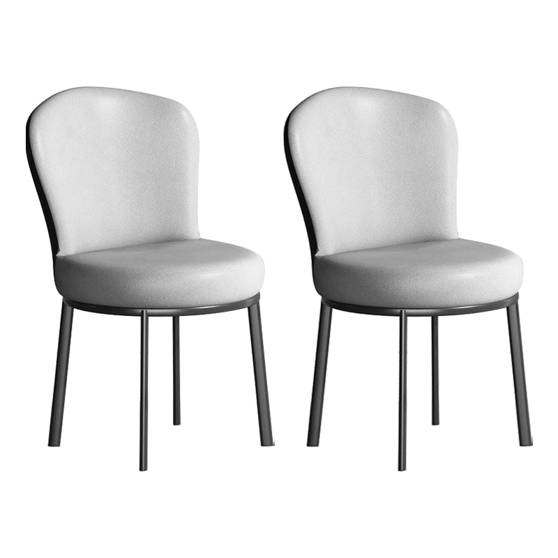 Contemporary Style Upholstered Side Chairs Solid Back Armless Chair for Home Use Grey 2 Piece Set Black Clearhalo ' kitchen&dining_furn' 'Dining Chairs' 'Dining Tables & Seating' 'dining_chair' 'furn' 'furn_dining_chair' 'Furniture' 'furniture_dining_chair' 'Kitchen & Dining Furniture' 'kitchen' 3859579