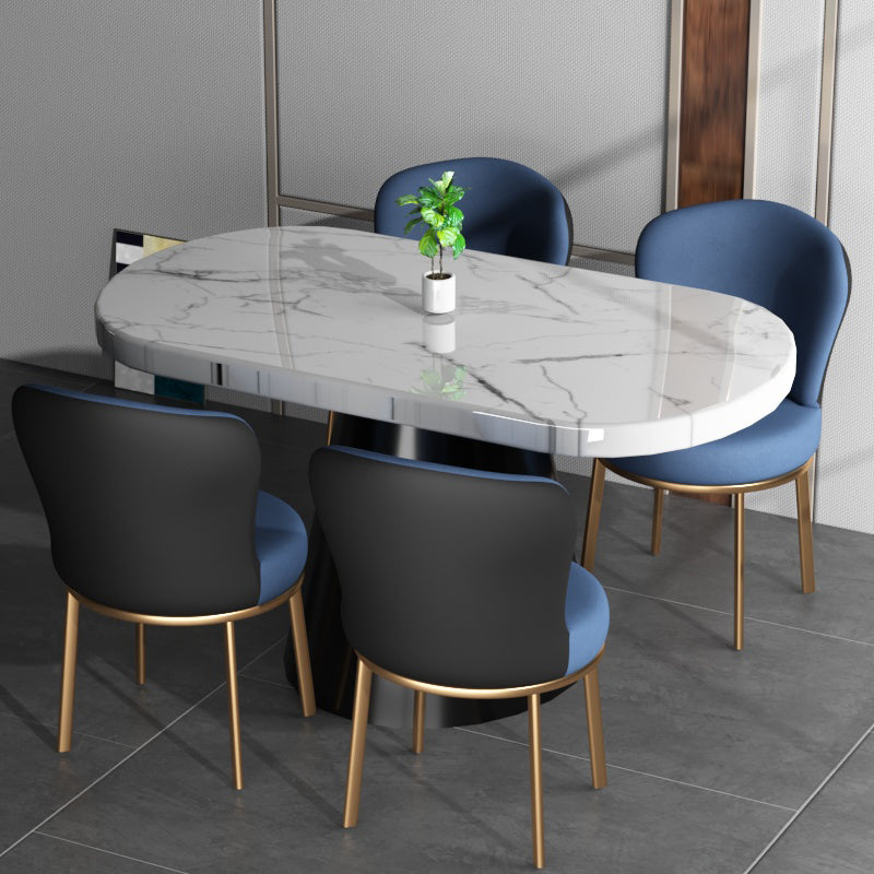 Contemporary Style Upholstered Side Chairs Solid Back Armless Chair for Home Use Clearhalo ' kitchen&dining_furn' 'Dining Chairs' 'Dining Tables & Seating' 'dining_chair' 'furn' 'furn_dining_chair' 'Furniture' 'furniture_dining_chair' 'Kitchen & Dining Furniture' 'kitchen' 3859581