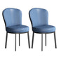 Contemporary Style Upholstered Side Chairs Solid Back Armless Chair for Home Use Blue 2 Piece Set Black Clearhalo ' kitchen&dining_furn' 'Dining Chairs' 'Dining Tables & Seating' 'dining_chair' 'furn' 'furn_dining_chair' 'Furniture' 'furniture_dining_chair' 'Kitchen & Dining Furniture' 'kitchen' 3859590