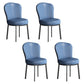 Contemporary Style Upholstered Side Chairs Solid Back Armless Chair for Home Use Blue 4 Piece Set Black Clearhalo ' kitchen&dining_furn' 'Dining Chairs' 'Dining Tables & Seating' 'dining_chair' 'furn' 'furn_dining_chair' 'Furniture' 'furniture_dining_chair' 'Kitchen & Dining Furniture' 'kitchen' 3859592