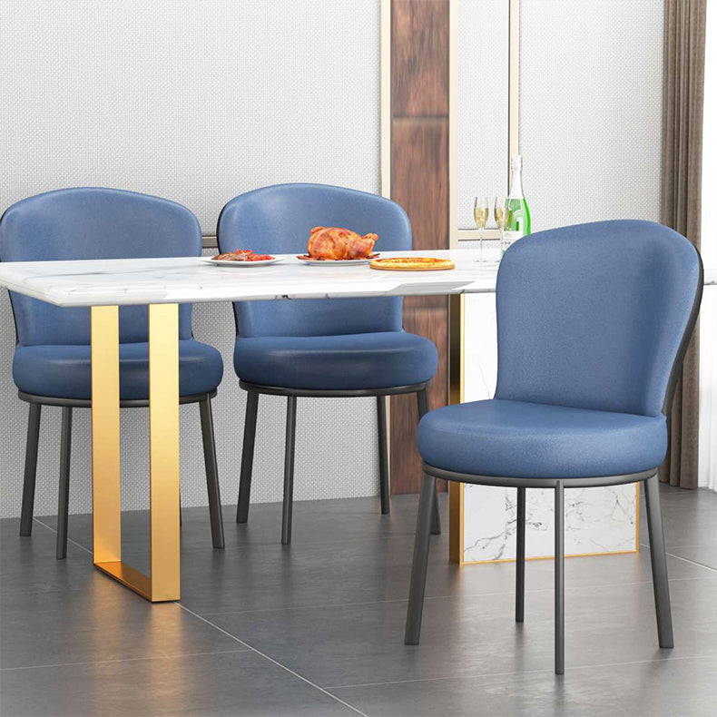 Contemporary Style Upholstered Side Chairs Solid Back Armless Chair for Home Use Clearhalo ' kitchen&dining_furn' 'Dining Chairs' 'Dining Tables & Seating' 'dining_chair' 'furn' 'furn_dining_chair' 'Furniture' 'furniture_dining_chair' 'Kitchen & Dining Furniture' 'kitchen' 3859600