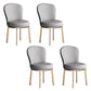 Contemporary Style Upholstered Side Chairs Solid Back Armless Chair for Home Use Grey 4 Piece Set Brass Gold Clearhalo ' kitchen&dining_furn' 'Dining Chairs' 'Dining Tables & Seating' 'dining_chair' 'furn' 'furn_dining_chair' 'Furniture' 'furniture_dining_chair' 'Kitchen & Dining Furniture' 'kitchen' 3859603