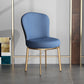 Contemporary Style Upholstered Side Chairs Solid Back Armless Chair for Home Use Blue 1 Piece Brass Gold Clearhalo ' kitchen&dining_furn' 'Dining Chairs' 'Dining Tables & Seating' 'dining_chair' 'furn' 'furn_dining_chair' 'Furniture' 'furniture_dining_chair' 'Kitchen & Dining Furniture' 'kitchen' 3859607