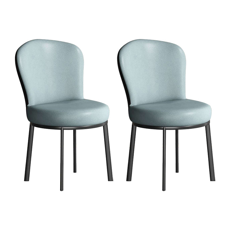 Contemporary Style Upholstered Side Chairs Solid Back Armless Chair for Home Use Green 2 Piece Set Black Clearhalo ' kitchen&dining_furn' 'Dining Chairs' 'Dining Tables & Seating' 'dining_chair' 'furn' 'furn_dining_chair' 'Furniture' 'furniture_dining_chair' 'Kitchen & Dining Furniture' 'kitchen' 3859611
