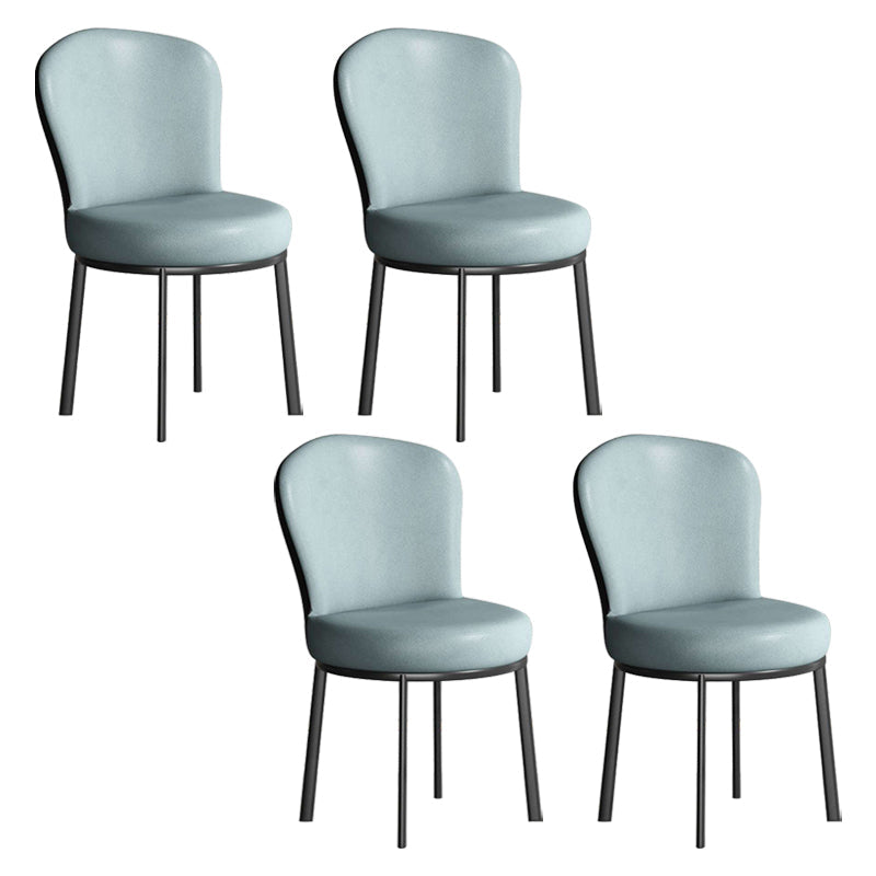 Contemporary Style Upholstered Side Chairs Solid Back Armless Chair for Home Use Green 4 Piece Set Black Clearhalo ' kitchen&dining_furn' 'Dining Chairs' 'Dining Tables & Seating' 'dining_chair' 'furn' 'furn_dining_chair' 'Furniture' 'furniture_dining_chair' 'Kitchen & Dining Furniture' 'kitchen' 3859612