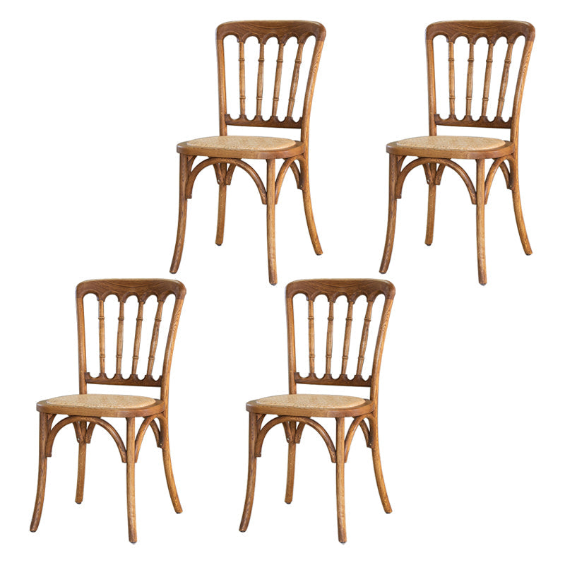 Wood Farmhouse Patio Dining Side Chair Natural Slat Back Dining Chairs Dark Wood 4 Piece Set Clearhalo ' kitchen&dining_furn' 'Dining Chairs' 'Dining Tables & Seating' 'dining_chair' 'furn' 'furn_dining_chair' 'Furniture' 'furniture_dining_chair' 'Kitchen & Dining Furniture' 'kitchen' 3859623