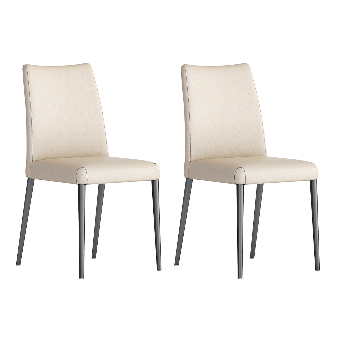 Modern Style Armless Dining Chair Leather Upholstered Solid Back Dining Chairs (Set of 2) White Clearhalo ' kitchen&dining_furn' 'Dining Chairs' 'Dining Tables & Seating' 'dining_chair' 'furn' 'furn_dining_chair' 'Furniture' 'furniture_dining_chair' 'Kitchen & Dining Furniture' 'kitchen' 3859637