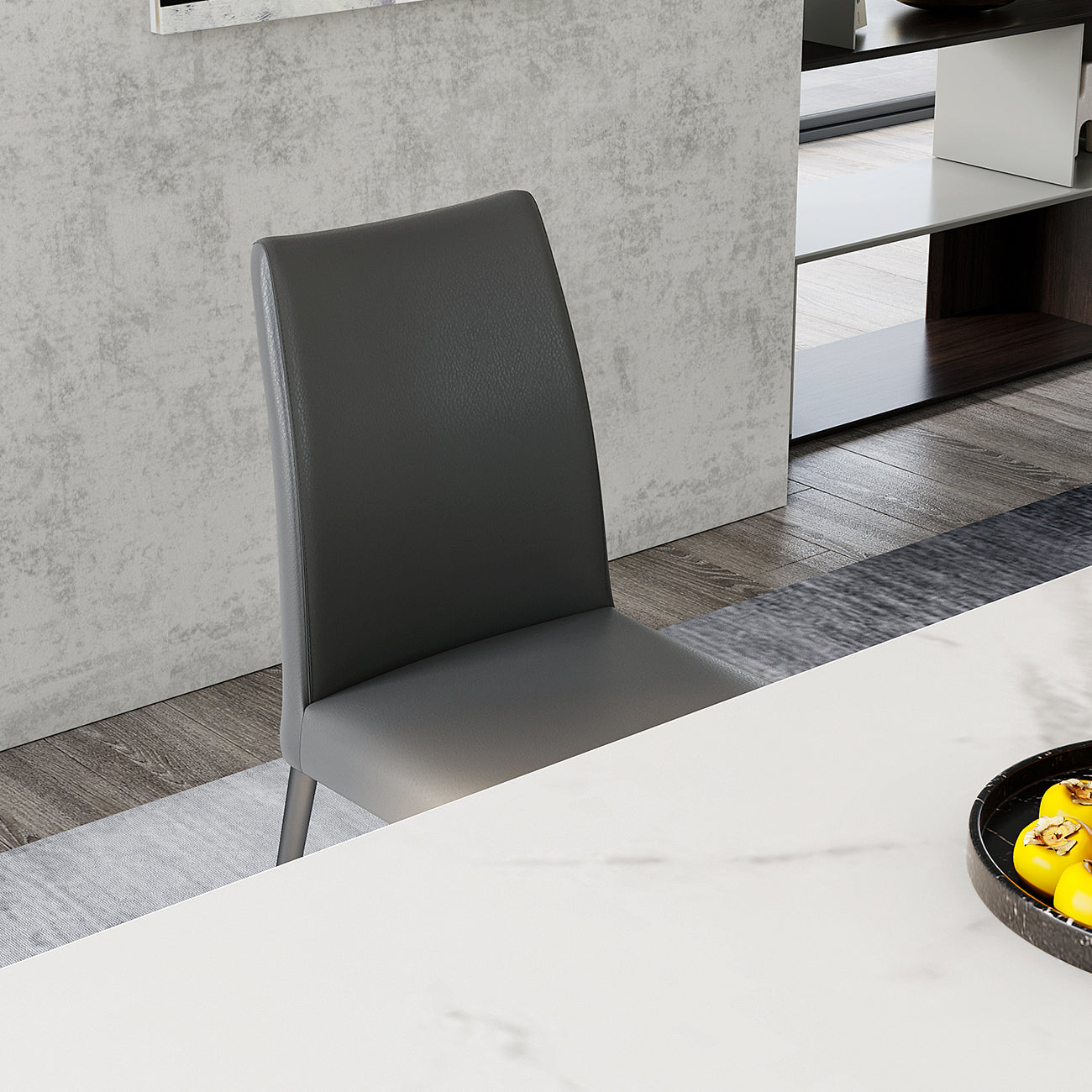 Modern Style Armless Dining Chair Leather Upholstered Solid Back Dining Chairs (Set of 2) Clearhalo ' kitchen&dining_furn' 'Dining Chairs' 'Dining Tables & Seating' 'dining_chair' 'furn' 'furn_dining_chair' 'Furniture' 'furniture_dining_chair' 'Kitchen & Dining Furniture' 'kitchen' 3859639