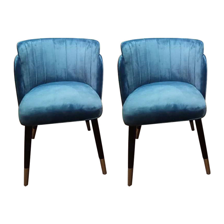 Scandinavian Style Upholstered Side Chairs Barrel Back Armless Chairs for Home Use (Set of 2) Blue Clearhalo ' kitchen&dining_furn' 'Dining Chairs' 'Dining Tables & Seating' 'dining_chair' 'furn' 'furn_dining_chair' 'Furniture' 'furniture_dining_chair' 'Kitchen & Dining Furniture' 'kitchen' 3859652