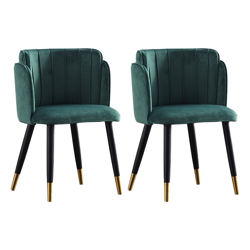 Scandinavian Style Upholstered Side Chairs Barrel Back Armless Chairs for Home Use (Set of 2) Blackish Green Clearhalo ' kitchen&dining_furn' 'Dining Chairs' 'Dining Tables & Seating' 'dining_chair' 'furn' 'furn_dining_chair' 'Furniture' 'furniture_dining_chair' 'Kitchen & Dining Furniture' 'kitchen' 3859654