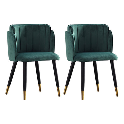 Scandinavian Style Upholstered Side Chairs Barrel Back Armless Chairs for Home Use (Set of 2) Blackish Green Clearhalo ' kitchen&dining_furn' 'Dining Chairs' 'Dining Tables & Seating' 'dining_chair' 'furn' 'furn_dining_chair' 'Furniture' 'furniture_dining_chair' 'Kitchen & Dining Furniture' 'kitchen' 3859654