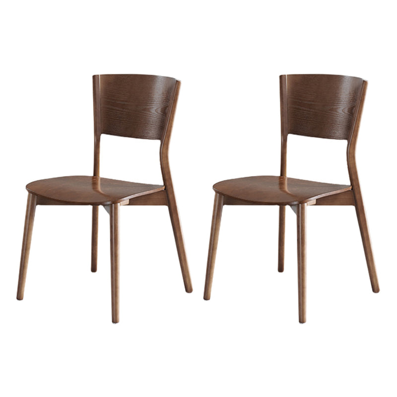 Scandinavian Style Dining Side Chairs Wood Open Back Dining Armless Chairs (Set of 2) Walnut Clearhalo ' kitchen&dining_furn' 'Dining Chairs' 'Dining Tables & Seating' 'dining_chair' 'furn' 'furn_dining_chair' 'Furniture' 'furniture_dining_chair' 'Kitchen & Dining Furniture' 'kitchen' 3859665
