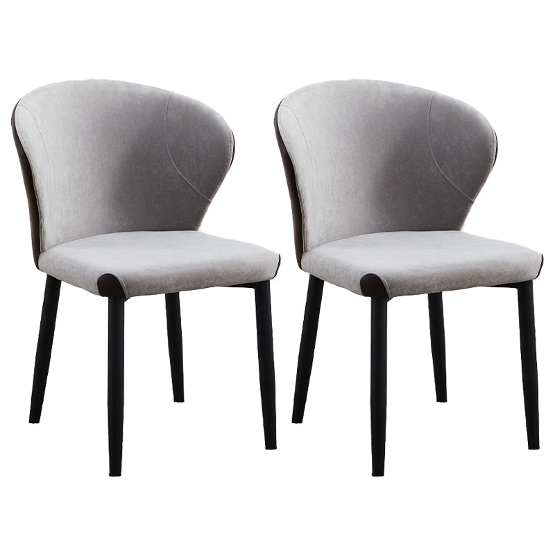 Matte Finish Contemporary Dining Side Chair Leather Wingback Dining Chair Light Gray 2 Piece Set Clearhalo ' kitchen&dining_furn' 'Dining Chairs' 'Dining Tables & Seating' 'dining_chair' 'furn' 'furn_dining_chair' 'Furniture' 'furniture_dining_chair' 'Kitchen & Dining Furniture' 'kitchen' 3859700