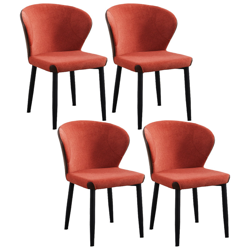 Matte Finish Contemporary Dining Side Chair Leather Wingback Dining Chair Red 4 Piece Set Clearhalo ' kitchen&dining_furn' 'Dining Chairs' 'Dining Tables & Seating' 'dining_chair' 'furn' 'furn_dining_chair' 'Furniture' 'furniture_dining_chair' 'Kitchen & Dining Furniture' 'kitchen' 3859709