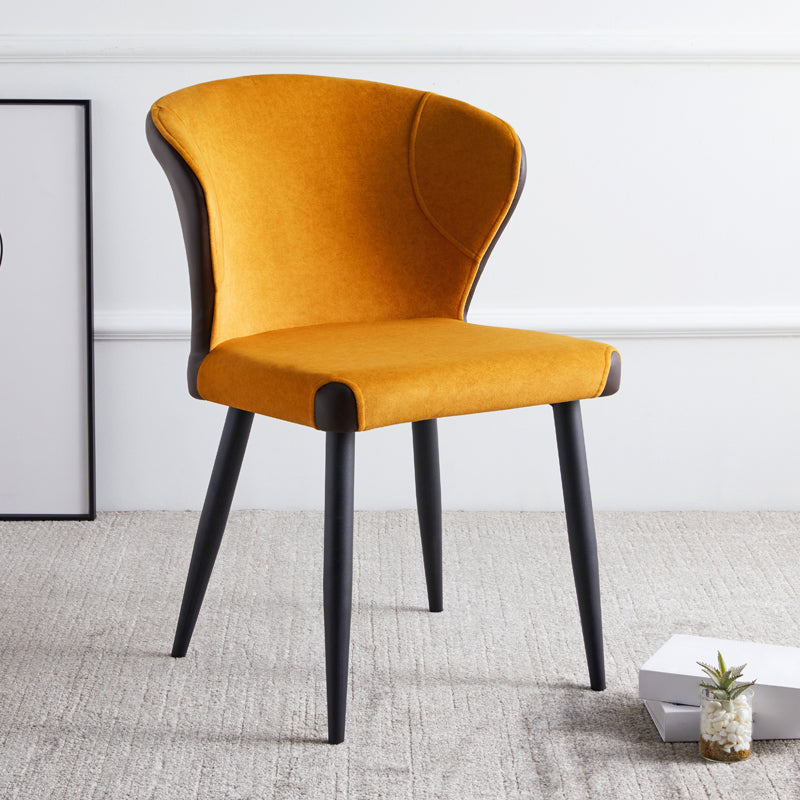 Matte Finish Contemporary Dining Side Chair Leather Wingback Dining Chair Yellow 1 Piece Clearhalo ' kitchen&dining_furn' 'Dining Chairs' 'Dining Tables & Seating' 'dining_chair' 'furn' 'furn_dining_chair' 'Furniture' 'furniture_dining_chair' 'Kitchen & Dining Furniture' 'kitchen' 3859710