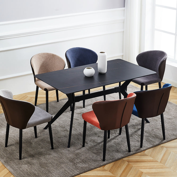 Matte Finish Contemporary Dining Side Chair Leather Wingback Dining Chair Clearhalo ' kitchen&dining_furn' 'Dining Chairs' 'Dining Tables & Seating' 'dining_chair' 'furn' 'furn_dining_chair' 'Furniture' 'furniture_dining_chair' 'Kitchen & Dining Furniture' 'kitchen' 3859714