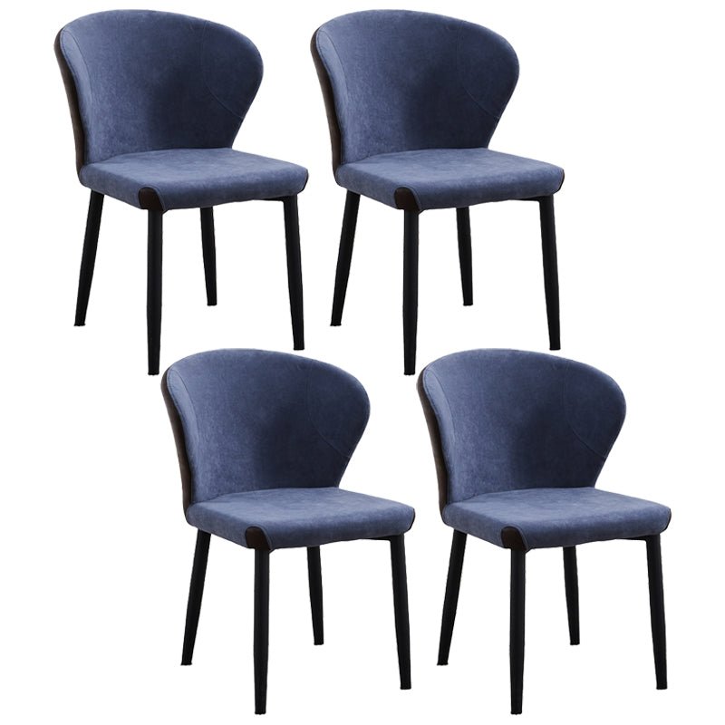 Matte Finish Contemporary Dining Side Chair Leather Wingback Dining Chair Blue 4 Piece Set Clearhalo ' kitchen&dining_furn' 'Dining Chairs' 'Dining Tables & Seating' 'dining_chair' 'furn' 'furn_dining_chair' 'Furniture' 'furniture_dining_chair' 'Kitchen & Dining Furniture' 'kitchen' 3859720
