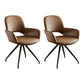 Minimalist Style Leather Dining Chairs Open Back Upholstered Dining Side Chair Khaki 2 Piece Set Clearhalo ' kitchen&dining_furn' 'Dining Chairs' 'Dining Tables & Seating' 'dining_chair' 'furn' 'furn_dining_chair' 'Furniture' 'furniture_dining_chair' 'Kitchen & Dining Furniture' 'kitchen' 3859728