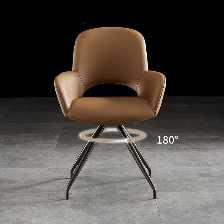 Minimalist Style Leather Dining Chairs Open Back Upholstered Dining Side Chair Clearhalo ' kitchen&dining_furn' 'Dining Chairs' 'Dining Tables & Seating' 'dining_chair' 'furn' 'furn_dining_chair' 'Furniture' 'furniture_dining_chair' 'Kitchen & Dining Furniture' 'kitchen' 3859736