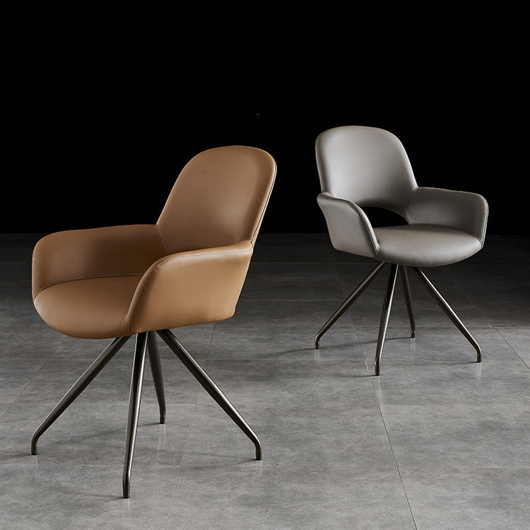 Minimalist Style Leather Dining Chairs Open Back Upholstered Dining Side Chair Clearhalo ' kitchen&dining_furn' 'Dining Chairs' 'Dining Tables & Seating' 'dining_chair' 'furn' 'furn_dining_chair' 'Furniture' 'furniture_dining_chair' 'Kitchen & Dining Furniture' 'kitchen' 3859738