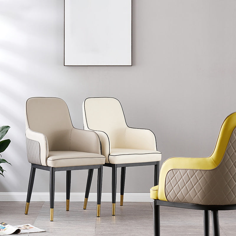 Contemporary Style Dining Side Chair Kitchen Arm Chair with Metal Legs Clearhalo ' kitchen&dining_furn' 'Dining Chairs' 'Dining Tables & Seating' 'dining_chair' 'furn' 'furn_dining_chair' 'Furniture' 'furniture_dining_chair' 'Kitchen & Dining Furniture' 'kitchen' 3859740