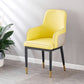 Contemporary Style Dining Side Chair Kitchen Arm Chair with Metal Legs Yellow 1 Piece Brass Gold Clearhalo ' kitchen&dining_furn' 'Dining Chairs' 'Dining Tables & Seating' 'dining_chair' 'furn' 'furn_dining_chair' 'Furniture' 'furniture_dining_chair' 'Kitchen & Dining Furniture' 'kitchen' 3859741